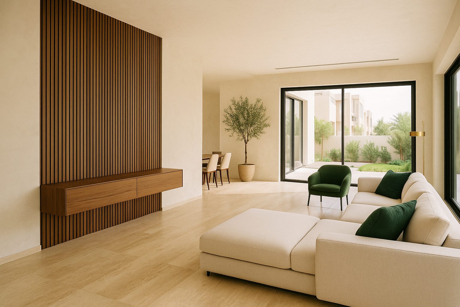 Renovated modern Dubai villa interior (illustrative)